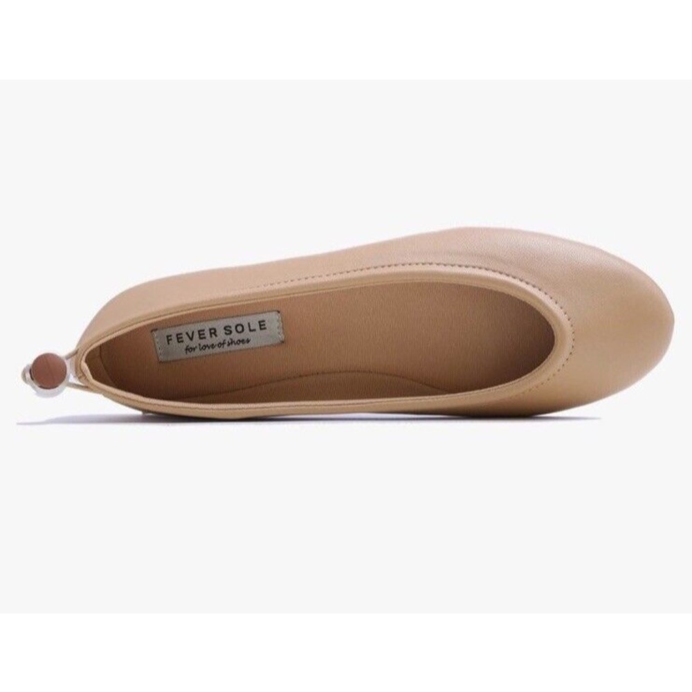 Feversole Women Size 7.5 Shoes Soft Cushion Tan Color Elastic Adjustable Ballet
